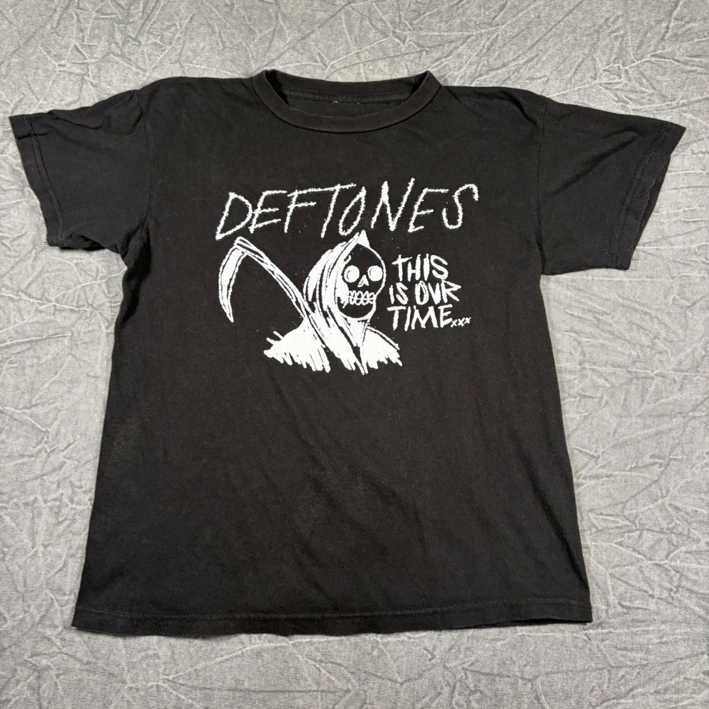 Deftones T-Shirt Unisex S Black Grim Reaper This Is Our Time Band Tee Graphic